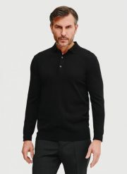PAKO LORENTE – Sweter polo w kolorze czarnym. Czarne swetry przez głowę męskie Pako Lorente, na wiosnę, m, bez wzorów, z poliesteru, bez kołnierzyka. Za 299.99 zł.