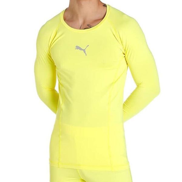 Bluza męskie Puma Liga Baselayer Tee Ls. Żółte bluzy męskie Puma, m, bez wzorów, z poliesteru, bez kaptura. Za 190.00 zł.