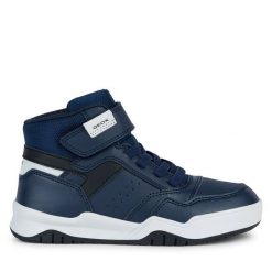 Sneakersy Geox. Niebieskie trampki i tenisówki chłopięce Geox, bez wzorów, bez zapięcia. Za 299.99 zł.