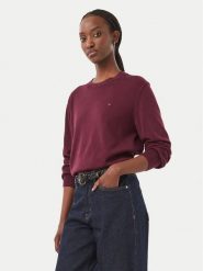Tommy Jeans Sweter Essential DW0DW23360 Fioletowy Regular Fit. Fioletowe swetry damskie Tommy Jeans, l, bez wzorów, z bawełny, bez kołnierzyka, bez ramiączek, bez kaptura. Za 369.99 zł.