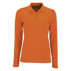 Damska Koszulka Polo Z Długim Rękawem Perfect Pique. Brązowe koszulki sportowe damskie SOL'S, s, bez wzorów, bez kołnierzyka, bez ramiączek. Za 84.99 zł.