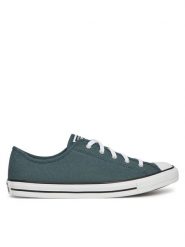 Converse Trampki Chuck Taylor All Star Dainty A12566C Zielony. Zielone trampki i tenisówki damskie Converse, bez wzorów, z materiału, retro, bez zapięcia. Za 209.99 zł.