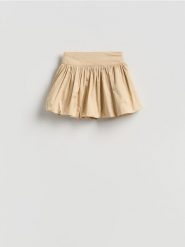 Spódnica bombka - beżowy. Brązowe spódnice damskie Reserved, l, bez wzorów, z bawełny, bombki. Za 119.99 zł.