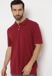 Bordowa Koszulka Ashose. Czerwone koszulki polo męskie Born2be, m, bez wzorów, z dzianiny, sportowe, bez ramiączek. Za 14.99 zł.