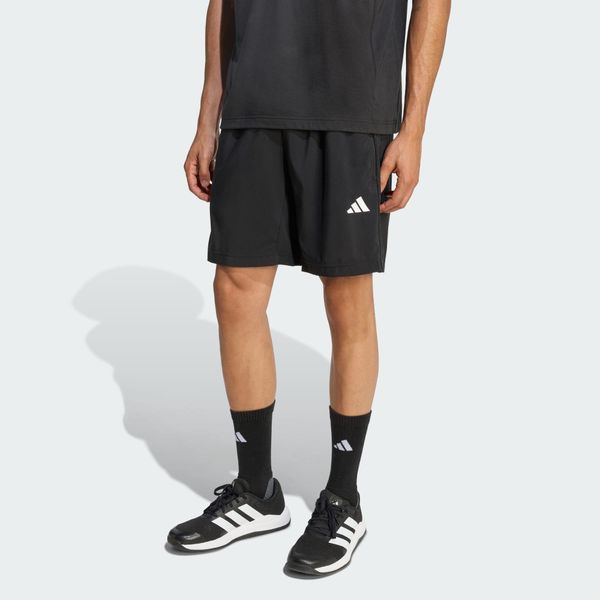 TKANE SZORTY DO ĆWICZEŃ ESSENTIALS BASE. Zielone krótkie spodenki sportowe męskie Adidas, l, bez wzorów, z materiału, na fitness i siłownię, climacool (adidas). Za 119.00 zł.