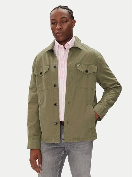 Tommy Hilfiger Kurtka przejściowa MW0MW39634 Zielony Regular Fit. Zielone kurtki męskie Tommy Hilfiger, l, bez wzorów, z bawełny, bez kaptura. Za 489.99 zł.