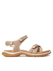 ECCO Sandały Offroad Roam 85330361244 Beżowy. Brązowe sandały damskie ecco, bez wzorów, z nubiku, bez obcasa, na płaskiej podeszwie, bez zapięcia. Za 369.99 zł.