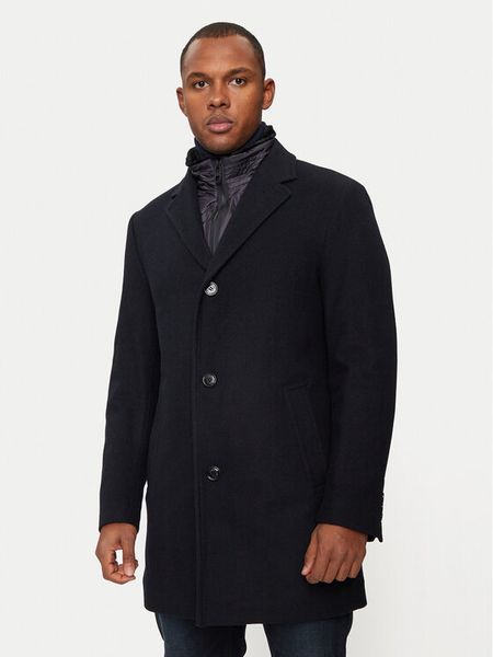 Hechter Paris Płaszcz wełniany 45014 142270 Granatowy Regular Fit. Niebieskie płaszcze męskie Hechter Paris, na zimę, m, bez wzorów, z syntetyku, bez kaptura. Za 939.99 zł.