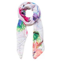 Desigual Damski Szal Foul Logomotion, Biały. Szaliki i chusty damskie marki Desigual. Za 149.00 zł.