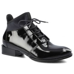 Czarne Trzewiki Damskie Maciejka Eleganckie Obuwie. Czarne kozaki damskie Maciejka, z lakierowanej skóry, bez obcasa, na obcasie. Za 299.00 zł.