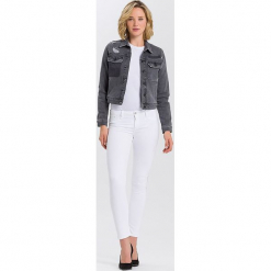 Dżinsy "Adriana" - Skinny fit - w kolorze białym. Białe jeansy damskie Cross Jeans. W wyprzedaży za 113.95 zł.