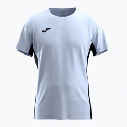 Koszulka tenisowa męska Joma Challenge. Niebieskie koszulki sportowe męskie Joma, m, bez wzorów, z dzianiny, bez kołnierzyka, bez ramiączek, na fitness i siłownię. Za 108.60 zł.