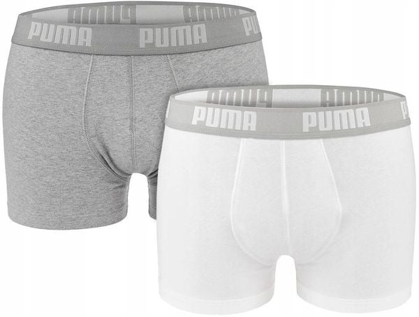 Bokserki majtki męskie bawełniane 2 pary PUMA Boxer Trunks. Białe bokserki męskie Puma, m, bez wzorów, z bawełny. Za 47.00 zł.