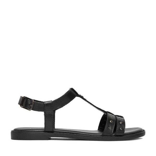 Sandały Lasocki. Czarne sandały damskie Lasocki, bez wzorów, bez obcasa, na płaskiej podeszwie, bez zapięcia. Za 159.99 zł.