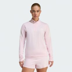 Bluza adi365 Iconic Running 1/2 Zip. Czerwone bluzy damskie Adidas, bez wzorów, bez kaptura. Za 219.00 zł.