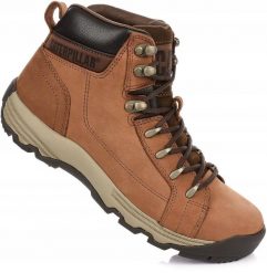 Męskie buty trapery trekkingowe brązowe CATERPILLAR CAT. Brązowe śniegowce i trapery męskie Caterpillar, na zimę, z materiału, eleganckie, bez zapięcia. Za 429.00 zł.
