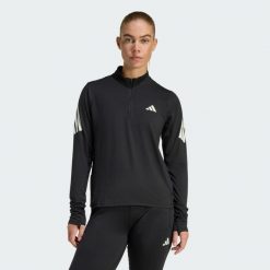 Bluza adi365 Iconic Running 1/2 Zip. Czarne bluzy damskie Adidas, bez wzorów, bez kaptura, do biegania, climacool (adidas). Za 219.00 zł.