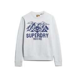 Oversize sweatshirt z wzorem dla kobiet Superdry Outdoors. Szare t-shirty damskie Superdry., bez wzorów, bez kołnierzyka. W wyprzedaży za 324.25 zł.