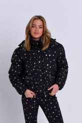 Elegancka kurtka puchowa - Shining Star. Czarne kurtki damskie OOSC, m, bez wzorów, z materiału, z kapturem. Za 1,592.99 zł.