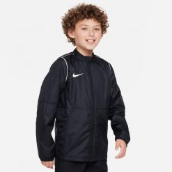 Kurtka treningowa chłopięca Nike JR Park 20 Repel. Białe bluzy dla chłopców Nike, bez wzorów, z syntetyku, klasyczne, bez kaptura. Za 148.90 zł.