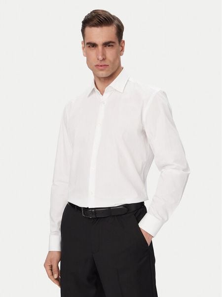 HUGO Koszula Koey 50561154 Biały Slim Fit. Białe koszule męskie Hugo, m, bez wzorów, bez kołnierzyka, bez ramiączek. Za 349.99 zł.