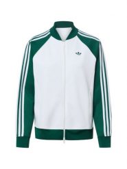 Adidas Originals kurtka dresowa Kobiety biały|zielony, XS. Białe kurtki damskie adidas Originals, xs, bez wzorów, z bawełny, bez kaptura. Za 279.95 zł.
