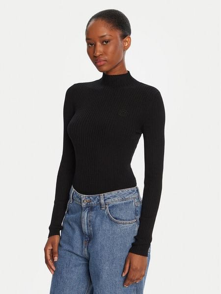 HUGO Sweter Sarmie_B 50522578 Czarny Slim Fit. Czarne swetry damskie Hugo, xs, bez wzorów, z syntetyku, bez kołnierzyka, bez ramiączek, bez kaptura. Za 349.99 zł.