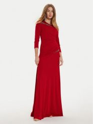 Rinascimento Sukienka wieczorowa CFC0121168003 Czerwony Slim Fit. Czerwone sukienki damskie Rinascimento, m, bez wzorów, z syntetyku, wizytowe, bez kołnierzyka, bez ramiączek. Za 539.99 zł.