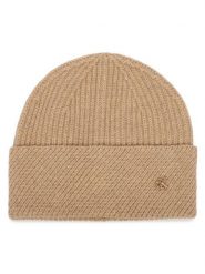 Calvin Klein Czapka LV04F8118G Beżowy. Brązowe rękawiczki damskie Calvin Klein, na zimę, bez wzorów, z wełny. Za 169.99 zł.