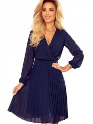 Sukienka Model Isabelle 313-6 Navy - Numoco. Niebieskie sukienki damskie NUMOCO, l, bez wzorów, z elastanu, bez kołnierzyka, plus size, bez ramiączek, rozkloszowane. Za 365.50 zł.