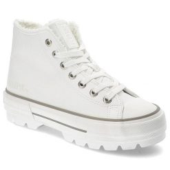 Białe Sneakersy Big Star Skórzane Wygodne Buty Damskie. Białe obuwie sportowe damskie Big Star, bez wzorów, z dresówki. Za 149.00 zł.