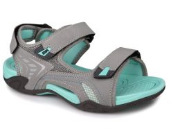Sandały damskie sportowe DK CIKO GREY/TURQUISE. Szare sandały damskie DK, bez wzorów, z materiału, bez obcasa, bez zapięcia. Za 109.00 zł.