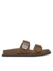 Aldo Klapki Elyna 13904965 Brązowy. Brązowe klapki damskie Aldo, bez wzorów, z nubiku, bez obcasa. Za 279.99 zł.