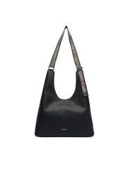 Calvin Klein Torebka Webbing Adj Strap Large Shoulder LV04F3643G Czarny. Czarne torebki do ręki damskie Calvin Klein, bez wzorów, ze skóry, bez dodatków. Za 569.99 zł.