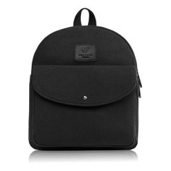 Plecak damski miejski czarny vintage pojemny T-101-BL. Czarne plecaki damskie bez wzorów, z bawełny, vintage. Za 63.96 zł.