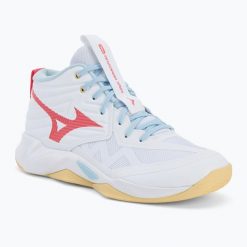 Buty do siatkówki damskie Mizuno Wave Momentum Pro Mid. Białe obuwie sportowe damskie Mizuno, bez wzorów, z syntetyku, do siatkówki, mizuno wave. Za 319.99 zł.