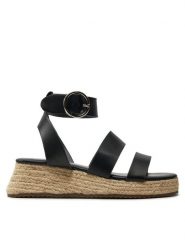 ONLY Shoes Espadryle Onlminerva-1 15320197 Czarny. Czarne sandały damskie ONLY Shoes, bez wzorów, ze skóry, bez obcasa, bez zapięcia. Za 119.99 zł.