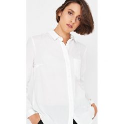 Simple - Koszula. Szare koszule damskie marki Simple, z tkaniny, casualowe, z klasycznym kołnierzykiem, z długim rękawem. Za 369.90 zł.