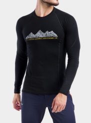 Bluza Sensor Merino DF Tee L/S. Czarne bluzy sportowe męskie Sensor, l, bez wzorów, z materiału, bez kaptura, snowboardowy. Za 268.39 zł.