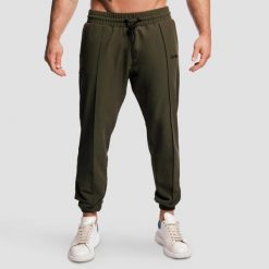 Spodnie męskie fitness jogger oliwkowe ARC. Zielone spodnie sportowe męskie GYMBEAM, m, bez wzorów, z elastanu, do biegania. Za 127.90 zł.
