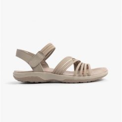 Sandały damskie SKECHERS Reggae Slim Coffee Run. Brązowe klapki damskie Skechers, bez wzorów, sportowe, bez obcasa. Za 269.99 zł.