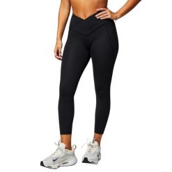 Legginsy 7/8 wysoki stan krzyżowane damskie Fabletics Oasis. Czarne legginsy sportowe damskie FABLETICS, xl, bez wzorów, z materiału, z podwyższonym stanem, na fitness i siłownię. Za 361.35 zł.