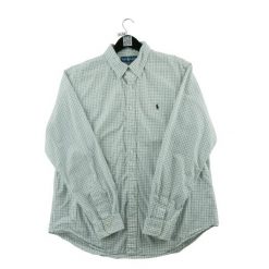 Second life - Klasyczne koszule męskie w kratę - Jak nowy. Białe koszule męskie Ralph Lauren, l, bez wzorów, eleganckie, bez kołnierzyka, bez ramiączek. Za 212.96 zł.
