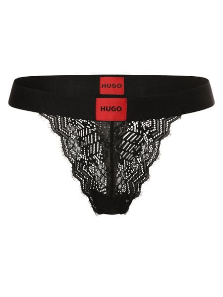 HUGO Stringi Kobiety Koronka czarny, S. Czarne stringi damskie Hugo, s, bez wzorów, z koronki. Za 129.95 zł.