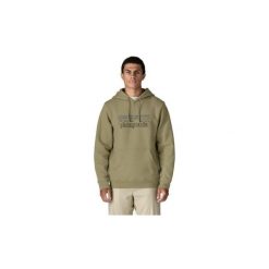 Bluza trekkingowa męska P-6 Logo Uprisal Hoody. Zielone bluzy męskie Patagonia, m, bez wzorów, z bawełny, z kapturem. Za 439.99 zł.