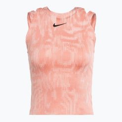 Tank top tenisowy damski Nike Court Dri-Fit Slam RG. Czerwone koszulki sportowe damskie Nike, bez wzorów, bez kołnierzyka, bez ramiączek, tenisowe, dri-fit (nike). Za 219.99 zł.