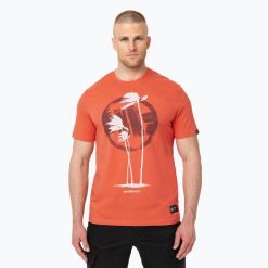 Koszulka męska Pitbull Palms. Czerwone koszulki sportowe męskie PITBULL, m, bez wzorów, z bawełny, bez kołnierzyka, bez ramiączek. Za 69.99 zł.