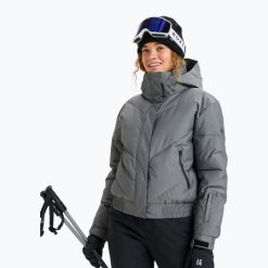Kurtka snowboardowa damska ROXY Snow Shimmer. Czarne kurtki snowboardowe damskie Roxy, l, bez wzorów, z materiału, długie, bez kaptura, snowboardowy. Za 1,013.10 zł.