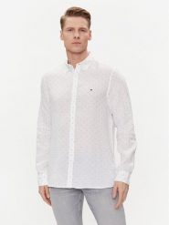 Tommy Hilfiger Koszula MW0MW34615 Biały Slim Fit. Białe koszule męskie Tommy Hilfiger, m, bez wzorów, ze lnu, bez kołnierzyka, bez ramiączek. Za 569.99 zł.