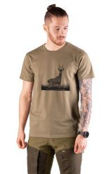 T-shirt myśliwski męski Tagart Roedeer Beige z nadrukiem. Brązowe t-shirty męskie tagart, na lato, m, bez wzorów, z bawełny, klasyczne, bez kołnierzyka. Za 116.00 zł.